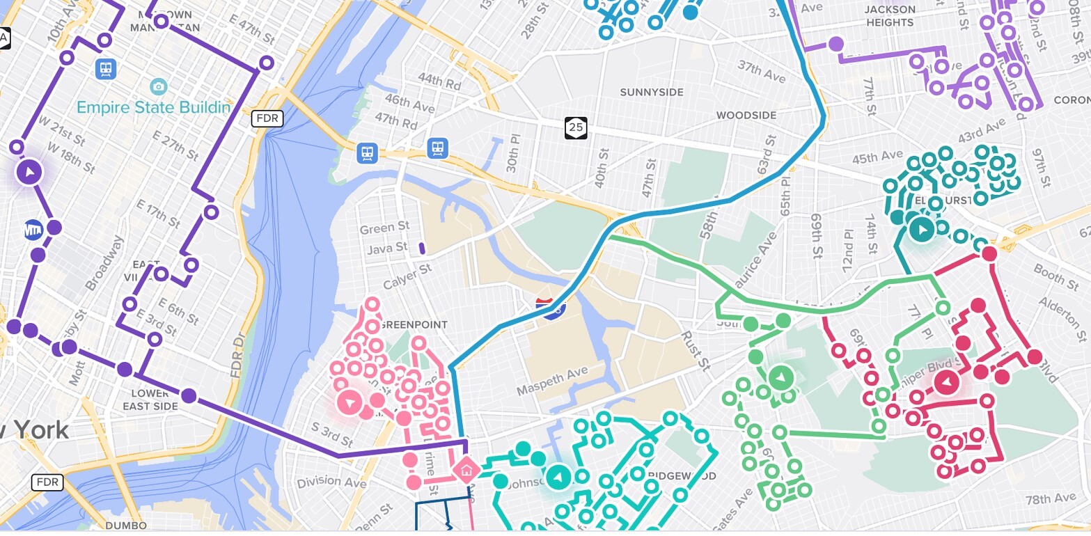 Image of Routes are courtesy of Routific.com